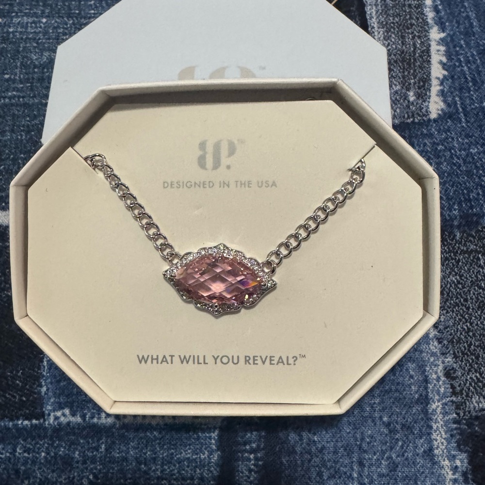 Elegant Pink Gemstone Necklace Bomb Party New Gift for her sterling silver